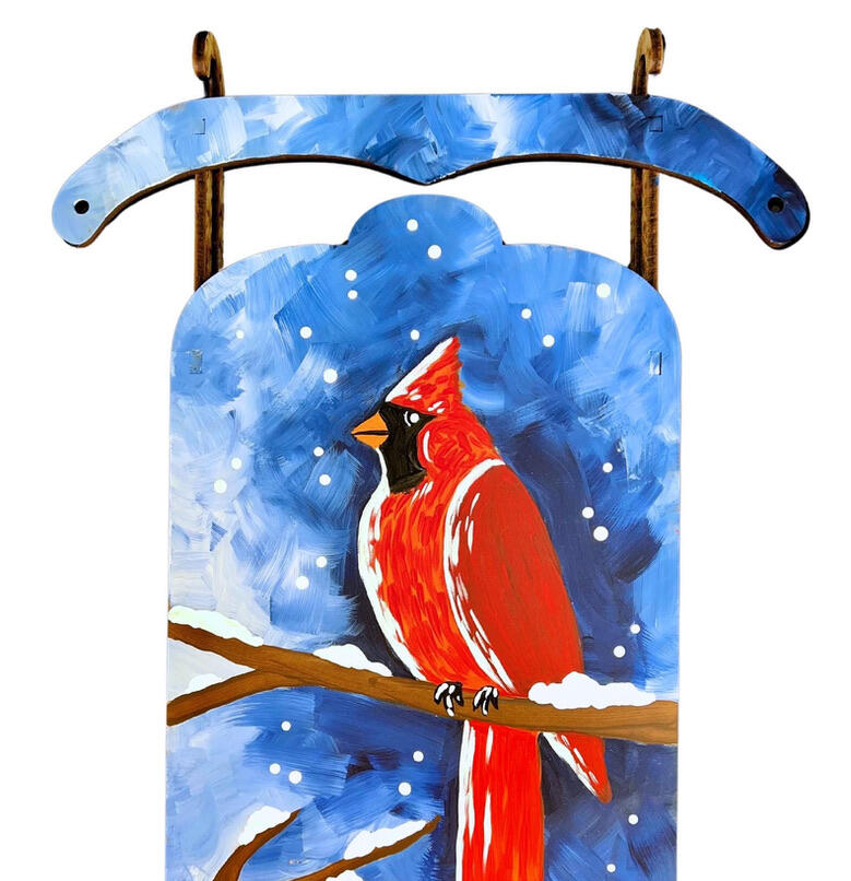 Christmas Cardinal Sled Door Hanger