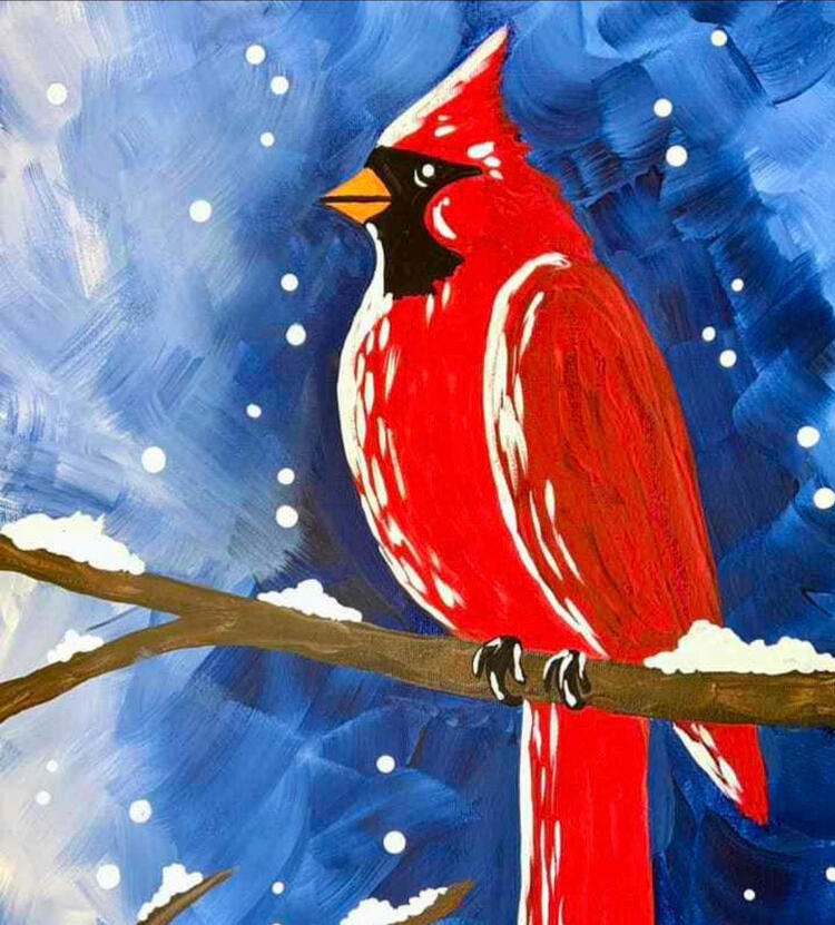 Christmas Cardinal Canvas